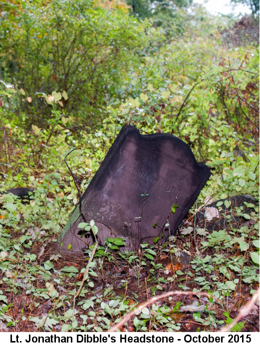 Color photo of Lt. Jonathan Dibble's headstone taken October 2015